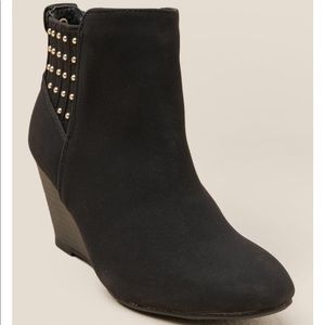 XOXO | Black Studded Wedge Bootie Size 10